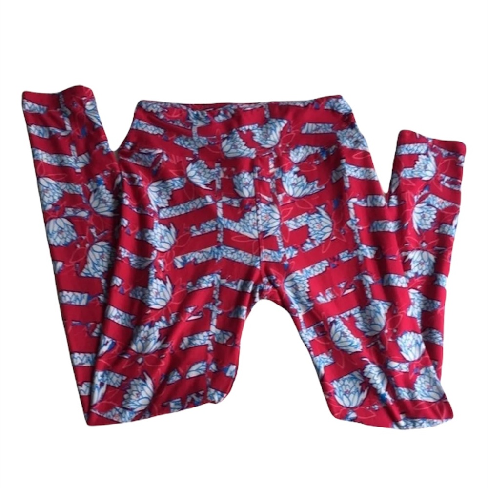 LuLaRoe pink flower leggings